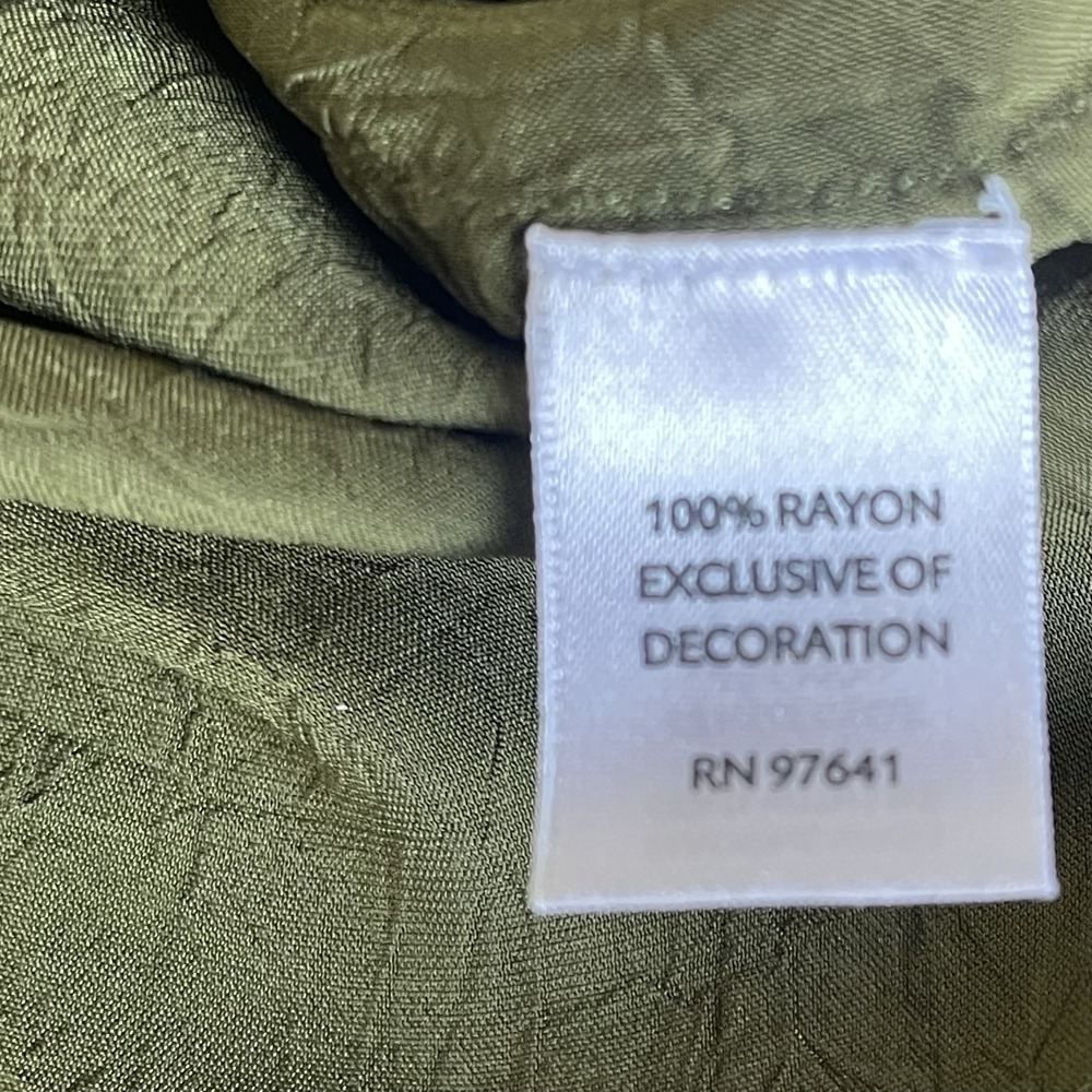 J. Jill Uncommon Threads Sheer Embroidered Tunic XS Fern Green Blouse Buttons - Picture 6 of 8